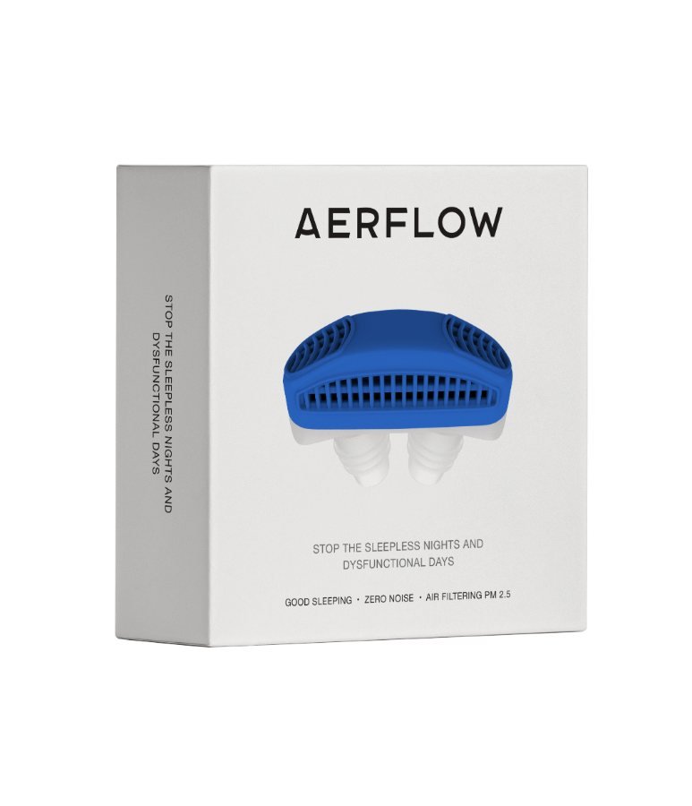 Aerflow: dilatador nasal de silicona con filtro de aire, en su caja